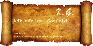 Körözsi Gotfrid névjegykártya